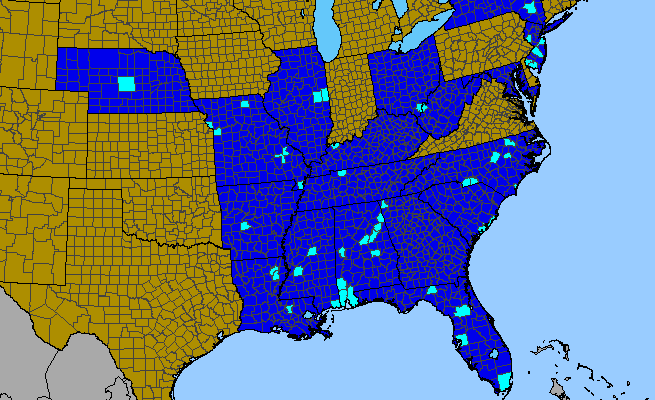 The range of Nelumbo nucifera